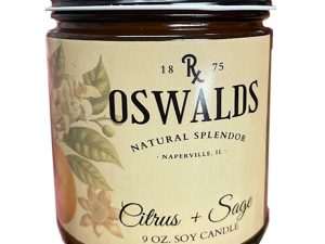 Oswald's Candle Image Citrus & Sage. Photo of the candle.