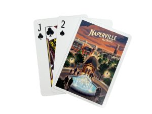 Naperville Playing Cards Retro Style. Photo of the cards and card back.