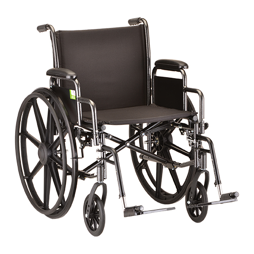 Nova 20″ Steel Wheelchair w/ Detachable Desk Arms & Footrests