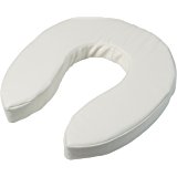 nova padded toilet seat riser 2" lift cushion. All white with velcro straps.