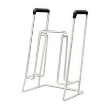 Jobst stocking donner. White wire frame with black handles. Used for stocking donning.