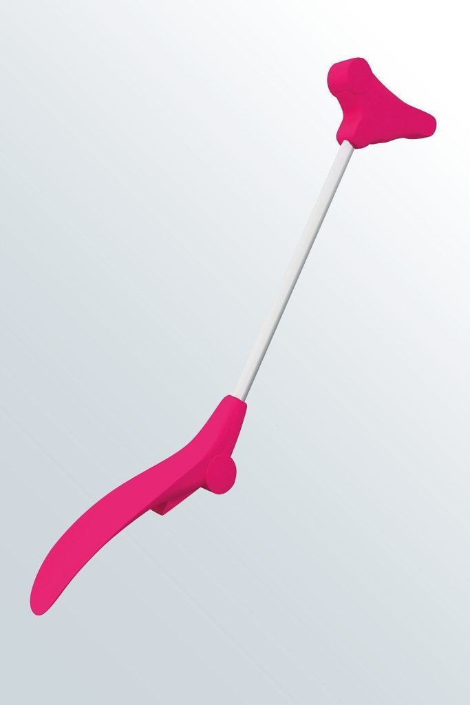 Mediven Butler-Off stocking assistant. Help's take stockings off. Pink handles with a white shaft.