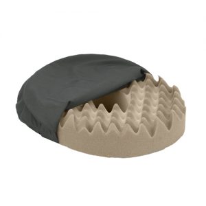Nova convoluted foam comfort ring. A donut cushion with a washable black cover.