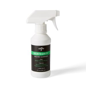 Skintegrity Wound Cleanser Advanced Wound Care solution. A spray bottle of wound cleanser.