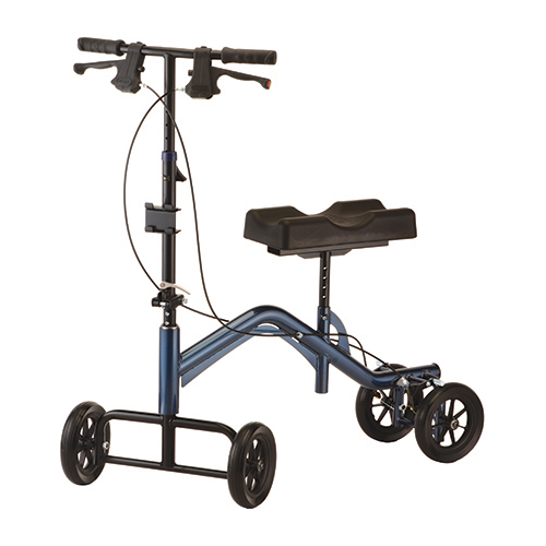 Tall Knee Scooter Rental default image. A blue Nova HD Knee Walker is shown against a white background. Black knee seat and parts, dark blue frame.
