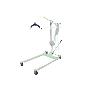 Electric patient lift manufactured by bestcare, on a white background. Example photo of our rental model (same as what is pictured).