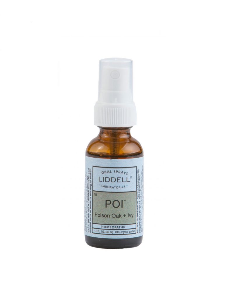 Liddell Oral Spray Poison Oak + Ivy spray bottle, white background.