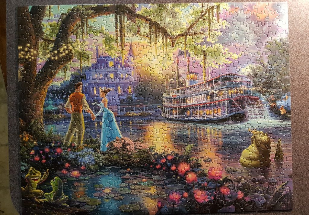 A completed Ceaco Thomas Kinkade Puzzle.