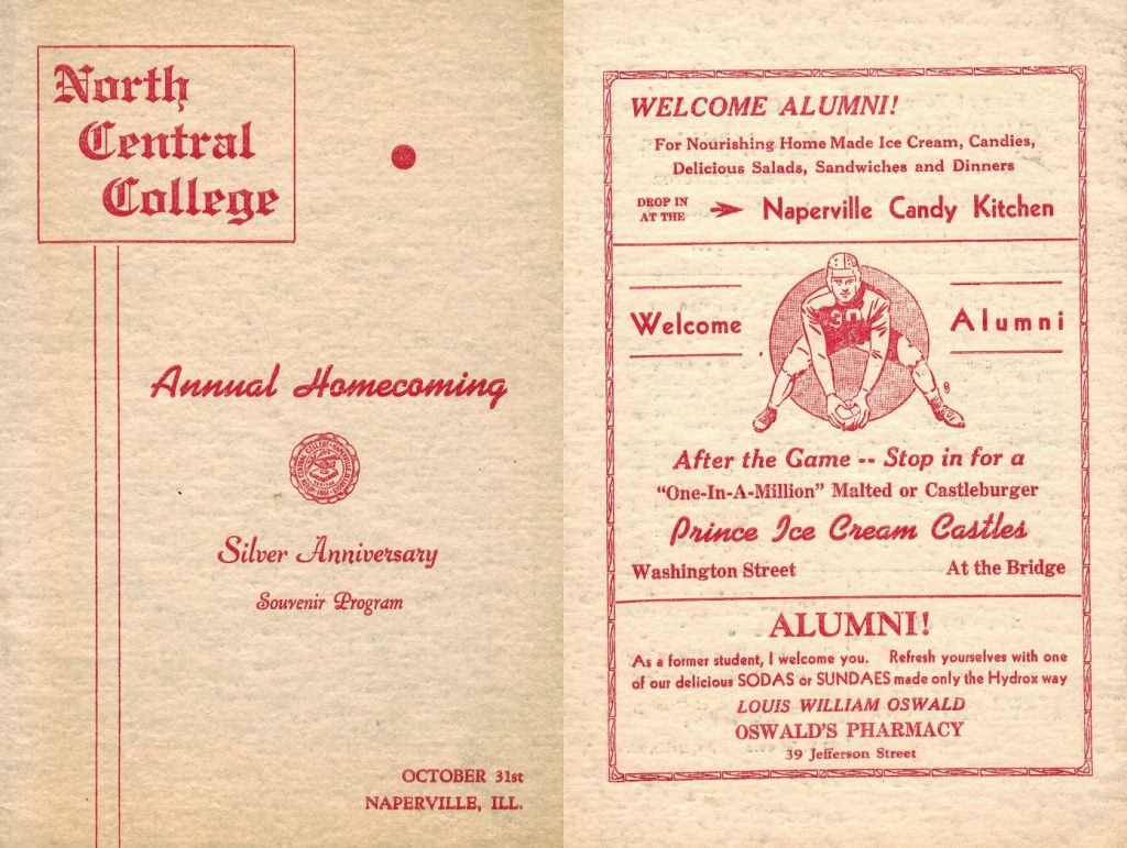 A North Central College Anniversary Souvenir Book from 1931.