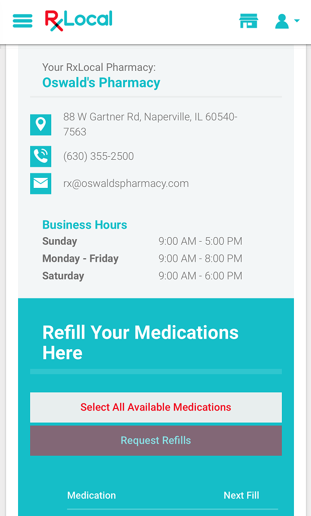 RXLocal prescription refill app for Oswald's Pharmacy Screenshot Screen 10. How-to Page 10