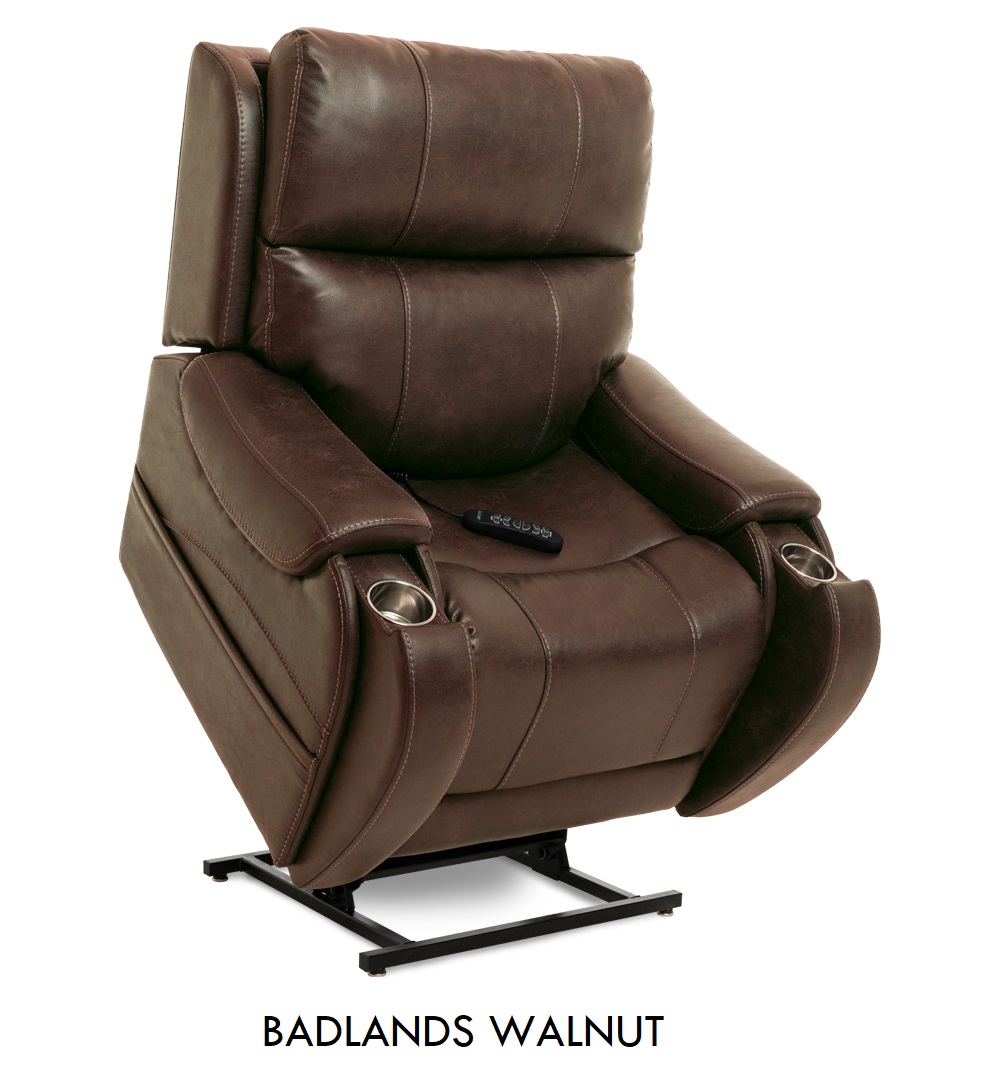 The Pride VivaLift! Atlas in Badlands Walnut Fabric, a medium brown fabric with a sheen.