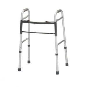 The Nova Standard Adult Walker. Silver with grey accents, grey tips and a grey crossbar.