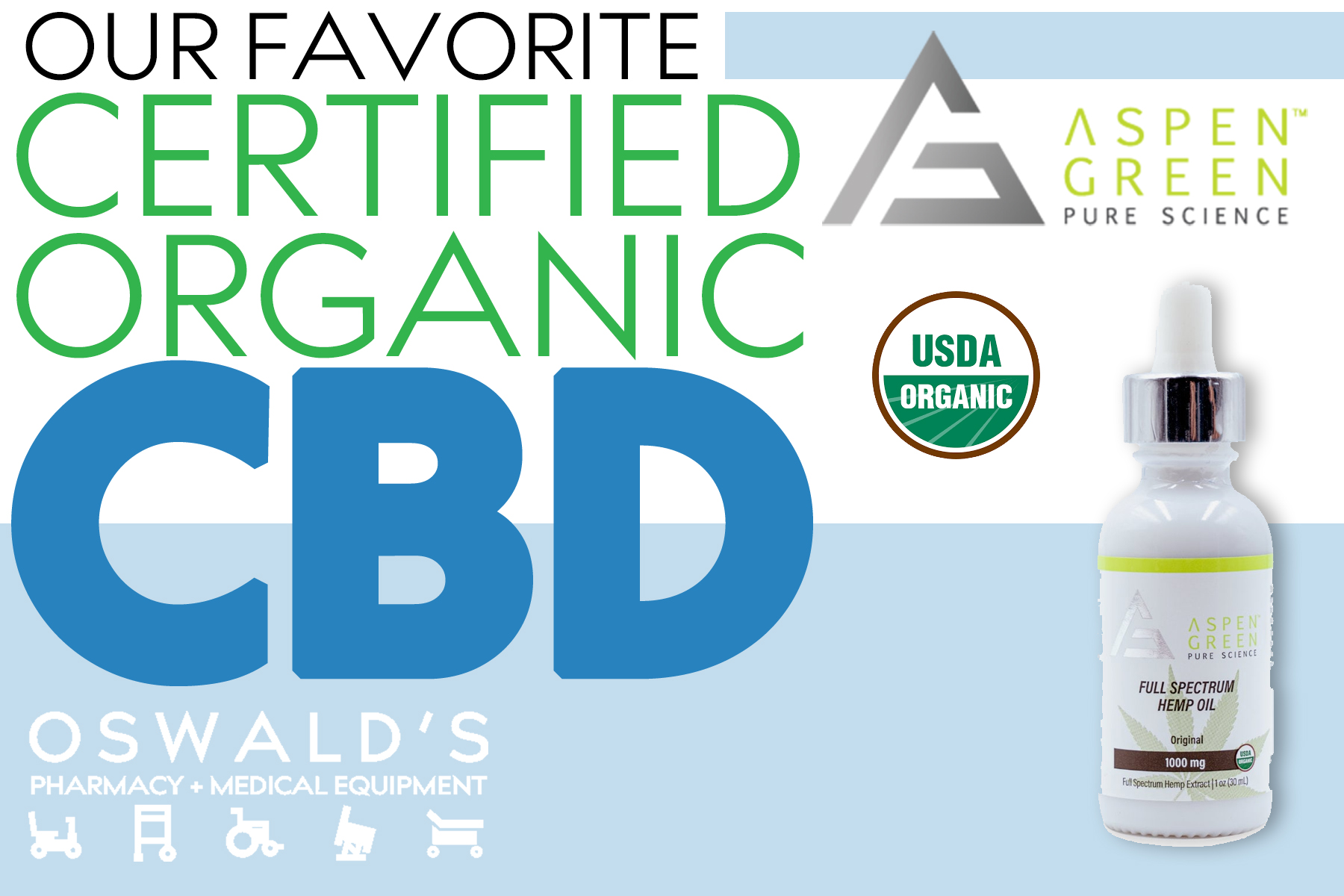 Aspen Green CBD | Organic & Certified | Oswald's Pharmacy