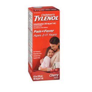 Children's Tylenol Cherry 4oz. Box shown.