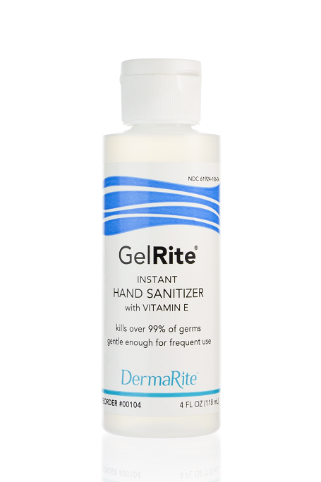 GelRite Instant Hand Sanitizer 4oz. Bottle shown.
