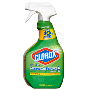 Clorox Clean-Up Cleaner+Bleach 32oz. Spray bottle shown.