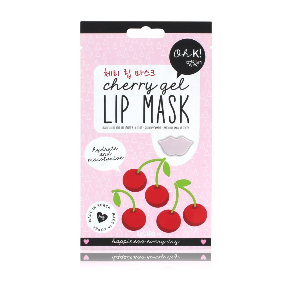 Oh K! Cherry Gel Lip Mask. Packaging shown.