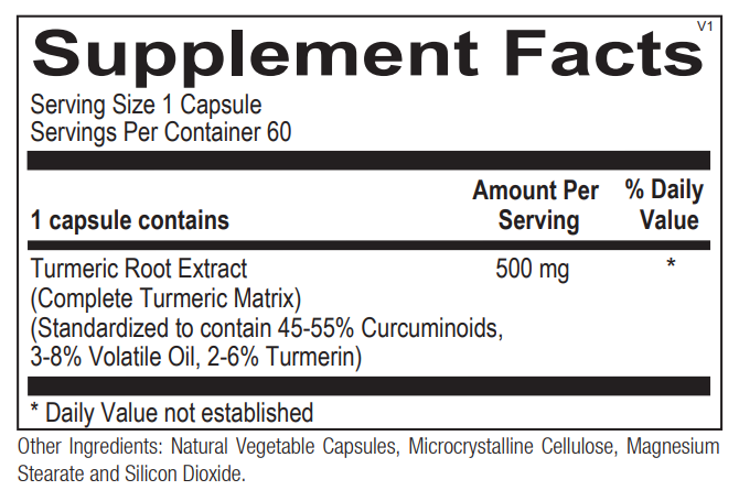 Ortho Molecular Turiva Supplement Facts