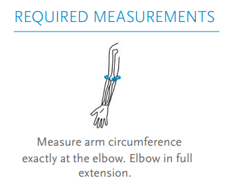 Össur Formfit Pro Elbow Brace. Required measurement states to measure the circumference directly around the center of the elbow.
