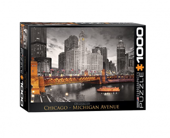 Eurographics Michigan Avenue Puzzle 1000 pieces. Image of the product box.