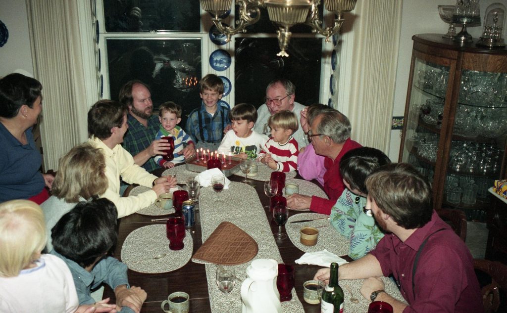 The Anderson family thanksgiving in 1990. Photo of past owner Bob Anderson, current owner Bill Anderson and their family.
