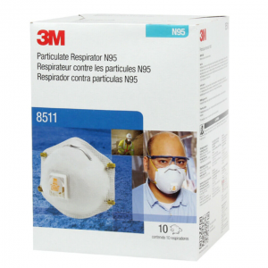 3M Particulate Respirator N95 Box of 10. Image of the product box.