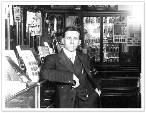 Louis Oswald in the early 1900s. A Photo of Oswald's Pharmacy namesake, Louis Oswald, in the early 1900s.