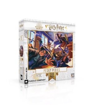 New York Puzzle Company Harry Potter Pesky Pixies 300p Puzzle. Photo of box.