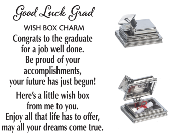 Ganz Graduation Charms. Photo of a charm and inspirational text card.