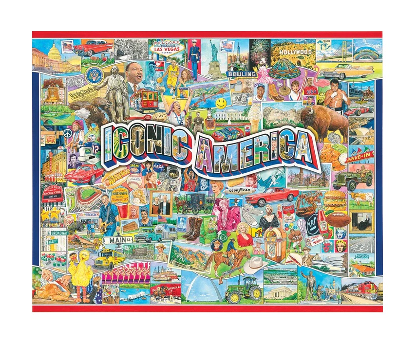 White Mountain Iconic America 1000pc Puzzle. Photo of the box.