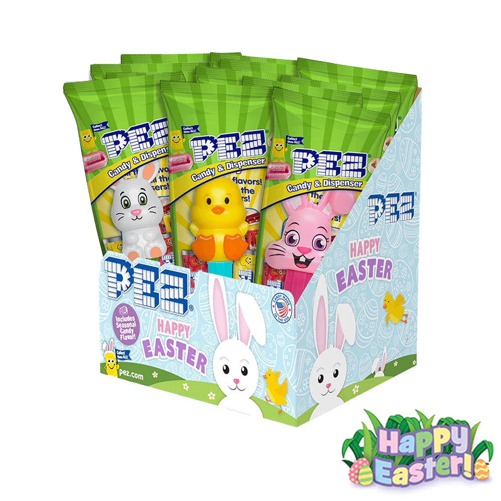 Easter PEZ. Photo of an opened Easter PEZ retail box.