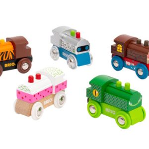 Brio Themed Train Assortment. Photo of the 5 different engines contained in the pack.