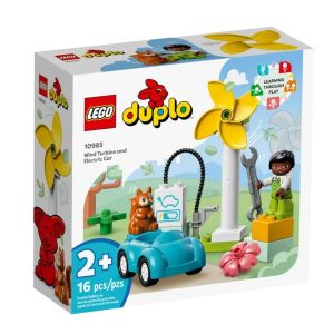 LEGO DUPLO Wind Turbine and Electric Car. Photo of the product packaging.