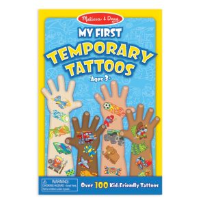 Melissa & Doug My First Temporary Tattoos Blue. Image of the product packaging.