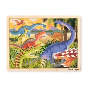 Melissa & Doug Wooden Dinosaur Puzzle. Image of the product packaging.