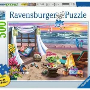 Ravensburger Cabana Retreat Puzzle. Photo of the product packaging.