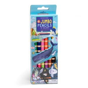eeBoo Under the Sea Jumbo Color Pencils 6. Photo of product packaging.