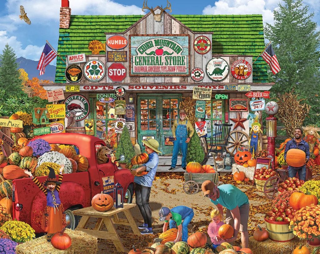 White Mountain Cider Mountain General Store Puzzle. Image of the completed jigsaw puzzle.