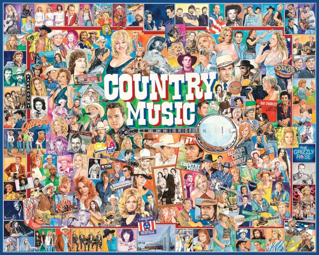White Mountain Country Music Puzzle. Image of the completed jigsaw puzzle.