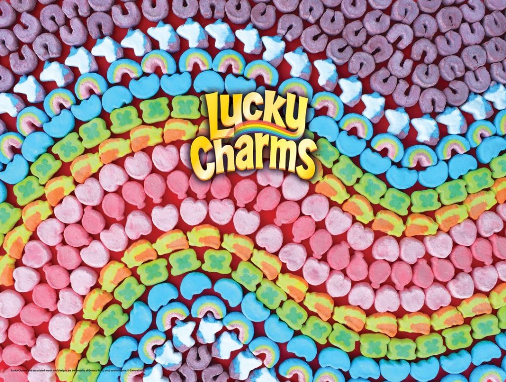 White Mountain Lucky Charms Puzzle. Image of the completed jigsaw puzzle.