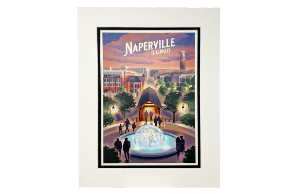 Naperville 11x14 Printwords Retro Style. Photo of the Printwords.