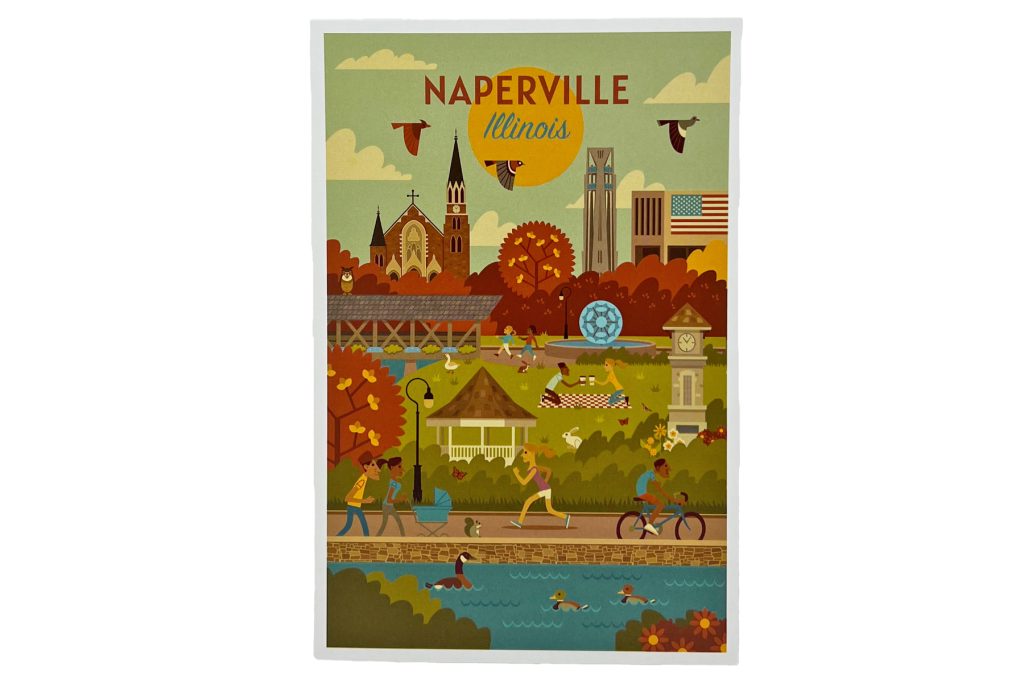 Naperville Postcard. Photo of the postcard.