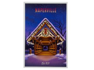 Naperville Postcard Christmas style. Photo of the postcard.